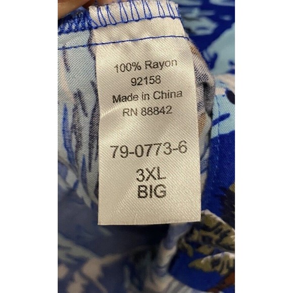 KS Island Men's Santa Claus Hawaiian Shirt Size 3XL Big Used - Picture 6 of 9